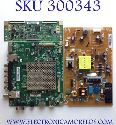 KIT DE TARJETAS PARA TV VIZIO / MAIN 756TXFCB02K063 / 715G7487-M03-001-004K / FUENTE PLTVFL451GAT9 / 715G7734-P01-000-002H / T-CON 44-9771074A / HV320FHBN00 / PANEL TPT315B5-FHBN0.K REV:S49P2L / MODELO D32x-D1 LTBUUKJS